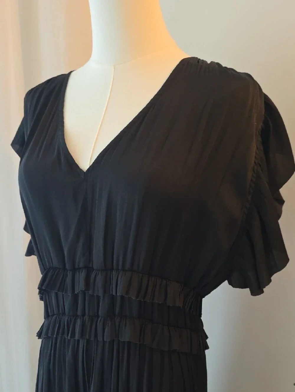 Grade & Gather Black V-Neck Tiered Maxi Dress - Women